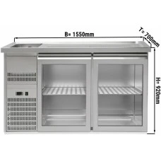 Холодильний стіл для пива 1,5 x 0,7 м - з 2 скляними дверима GGM Gastro