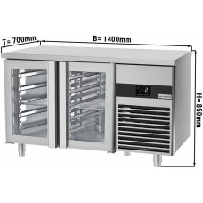 Холодильний стіл PREMIUM - 1,4 x 0,7 m - 2 скляних дверей GGM Gastro