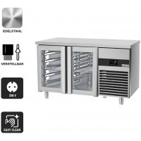 Холодильний стіл PREMIUM - 1,4 x 0,7 m - 2 скляних дверей GGM Gastro