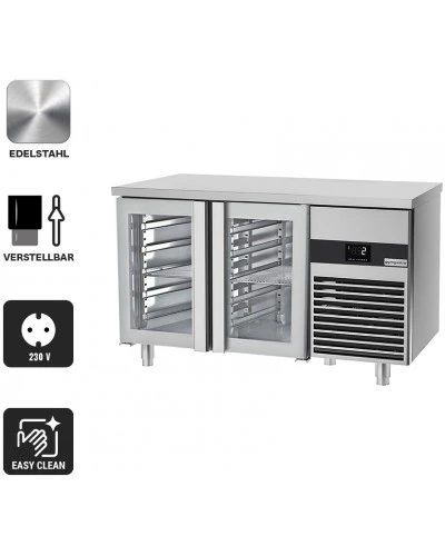 Холодильний стіл PREMIUM - 1,4 x 0,7 m - 2 скляних дверей GGM Gastro