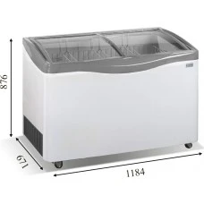 VENUS NL 36 (342л) Морозильна скриня з гнутим розсувним склом CRYSTAL S.A. Греція