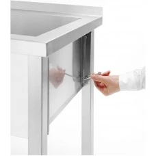 Стіл-мийка Budget Line без передньої кришки – гвинтовий, HENDI, Budget Line, 800x600x(H)850mm