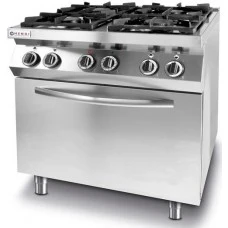 Плита газова 4-х конфоркова Kitchen Line з електричною конвекційною шафою для смаження GN 1/1