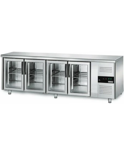 Холодильний стіл ECO - 2,2 x 0,7 m - з 4 скляних дверей GGM Gastro