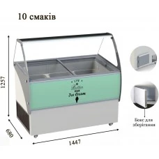 ELEGANTE 46 Морозильна вітрина з гнутим склом для м'якого морозива CRYSTAL S. A. Греція