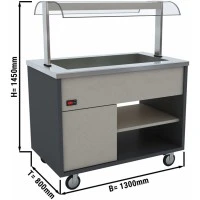 Теплова витрина - 1,3 x 0,8 m - 3x GN 1/1 GGM Gastro