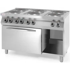 Плита електрична 6-ти конфоркова Kitchen Line з електричною конвекційною духовою шафою GN 1/1