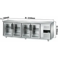 Холодильний стіл ECO - 2,2 x 0,7 m - з 4 скляних дверей GGM Gastro