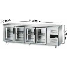 Холодильний стіл ECO - 2,2 x 0,7 m - з 4 скляних дверей GGM Gastro