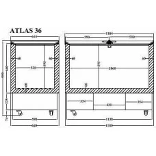 ATLAS 36 (328л) Морозильна скриня з глухою кришкою CRYSTAL Греція
