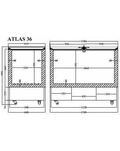 ATLAS 36 (328л) Морозильна скриня з глухою кришкою CRYSTAL Греція