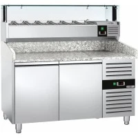 Холодильний стіл для піци PREMIUM - 1,5 x 0,8 m - 2 скляних дверей GGM Gastro