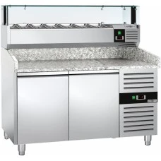 Холодильний стіл для піци PREMIUM - 1,5 x 0,8 m - 2 скляних дверей GGM Gastro