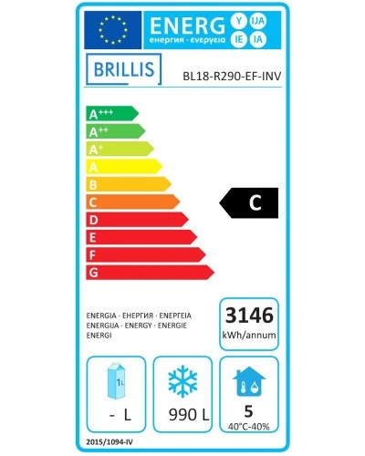 Морозильна шафа енергозберігаюча BRILLIS BL18-LED-R290-EF-INV