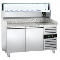 Холодильний стіл для піци PREMIUM - 1,5 x 0,8 m - 2 скляних дверей GGM Gastro