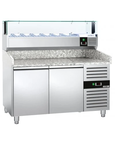 Холодильний стіл для піци PREMIUM - 1,5 x 0,8 m - 2 скляних дверей GGM Gastro