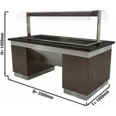 Салат-бар тепловий - 2,0 x 1,0 м - 5x GN 1/1 GGM Gastro