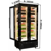 Холодильна шафа для вина та лікерів - 1,0 x 0,61 - 2 скляних дверей GGM Gastro