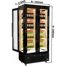 Холодильна шафа для вина та лікерів - 1,0 x 0,61 - 2 скляних дверей GGM Gastro