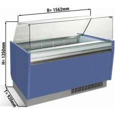 Вітрина для морозива 1,56 x 0,92 - блакитна GGM Gastro