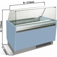 Вітрина для морозива 1,25 x 0,92 м - світло-блакитна GGM Gastro