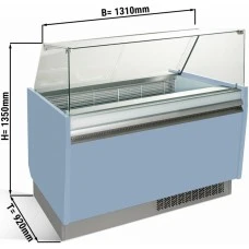 Вітрина для морозива 1,25 x 0,92 м - світло-блакитна GGM Gastro