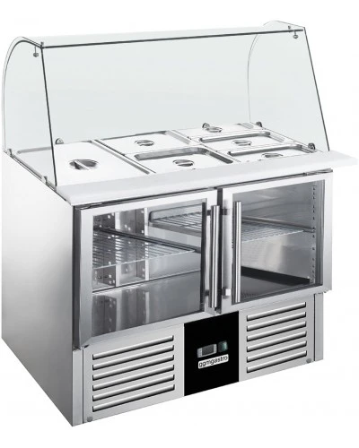 Саладетта PREMIUM - 0,9 x 0,7 - 2 скляних дверей GGM Gastro