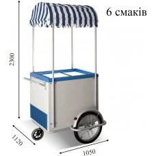 ICE CREAM CART Морозильна пересувна вітрина з прямим склом для м'якого морозива CRYSTAL S. A. Греція
