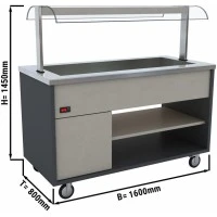 Теплова витрина - 1,6 x 0,8 m - 4x GN 1/1 GGM Gastro
