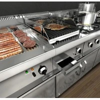 Поверхня жарова електрична - рифлена (4 кВт) GGM Gastro