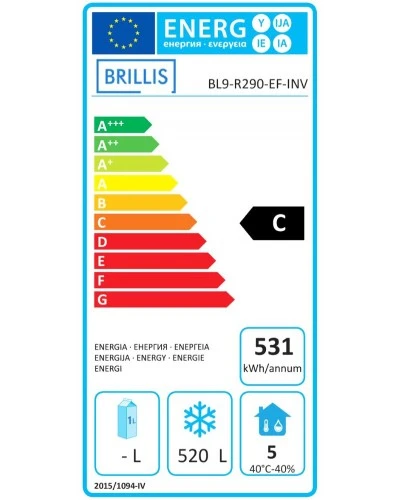 Морозильна шафа енергозберігаюча BRILLIS BL9-LED-R290-EF-INV