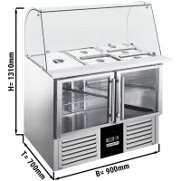 Саладетта PREMIUM - 0,9 x 0,7 - 2 скляних дверей GGM Gastro