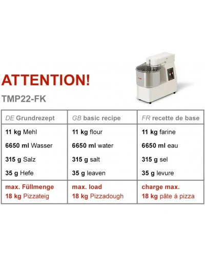 Тістоміс (об`єм: 22 л/18 кг-2 швидкості) 400 B GGM Gastro