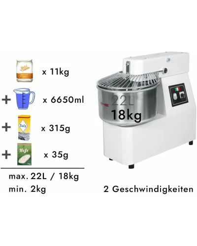 Тістоміс (об`єм: 22 л/18 кг-2 швидкості) 400 B GGM Gastro