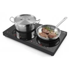 Плита індукційна подвійна чорний Line - 230V / 3500W - 608x370x(H)61 mm