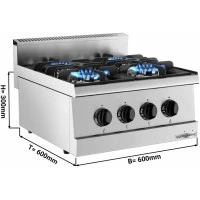 Плита газова - 4 конфорок - 12 kW GGM Gastro