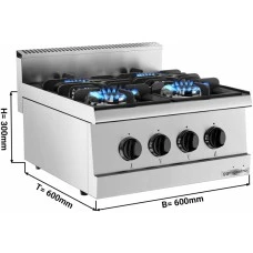Плита газова - 4 конфорок - 12 kW GGM Gastro