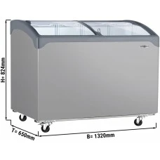 Морозильна ларь - 286 Л - сірий з скланю кришкою GGM Gastro