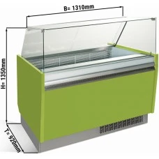 Вітрина для морозива 1,25 x 0,92 м - світло-зелена GGM Gastro