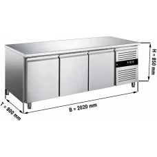 Холодильний стіл для пекрні PREMIUM - 2,0 x 0,8 m - 3 скляних дверей GGM Gastro