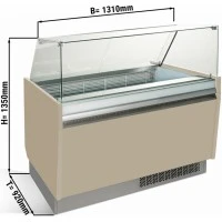 Вітрина для морозива 1,25 x 0,92 м - бежева GGM Gastro