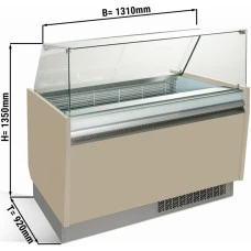 Вітрина для морозива 1,25 x 0,92 м - бежева GGM Gastro