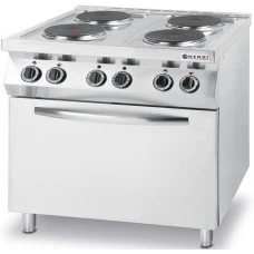 Плита електрична 4-х конфоркова Kitchen Line з електричною конвекційною шафою для смаження GN 1/1