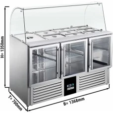 Саладетта PREMIUM - 1,37 x 0,7 m - 3 скляних дверей GGM Gastro