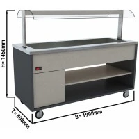 Теплова витрина - 1,9 x 0,8 m - 5x GN 1/1 GGM Gastro