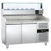 Холодильний стіл для піци PREMIUM - 1,5 x 0,8 m - 2 скляних дверей GGM Gastro