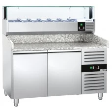 Холодильний стіл для піци PREMIUM - 1,5 x 0,8 m - 2 скляних дверей GGM Gastro
