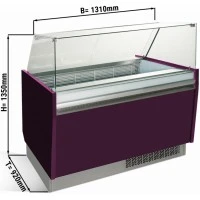 Вітрина для морозива 1,25 x 0,92 м - фіолетова GGM Gastro