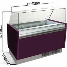 Вітрина для морозива 1,25 x 0,92 м - фіолетова GGM Gastro