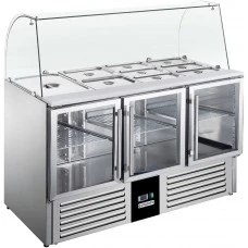 Саладетта PREMIUM - 1,37 x 0,7 m - 3 скляних дверей GGM Gastro